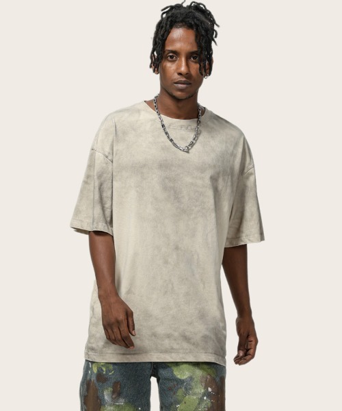Ressaca（レサーカ）の「オーバーサイズユーズド加工無地Tシャツ（Tシャツ/カットソー・メンズ・ブラック/ホワイト/ブルー/パープル/グリーン/ピンク/カーキ/グレー・M/L/XL）」の18枚目の写真
