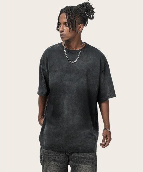 Ressaca（レサーカ）の「オーバーサイズユーズド加工無地Tシャツ（Tシャツ/カットソー・メンズ・ブラック/ホワイト/ブルー/パープル/グリーン/ピンク/カーキ/グレー・M/L/XL）」の10枚目の写真