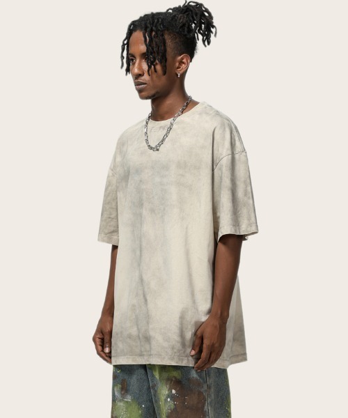 Ressaca（レサーカ）の「オーバーサイズユーズド加工無地Tシャツ（Tシャツ/カットソー・メンズ・ブラック/ホワイト/ブルー/パープル/グリーン/ピンク/カーキ/グレー・M/L/XL）」の20枚目の写真