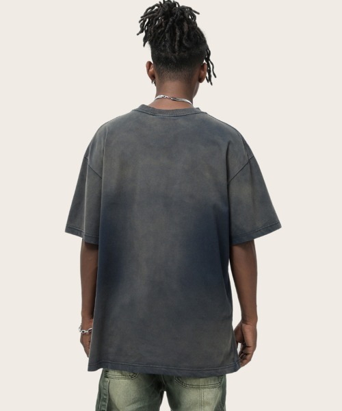 セール】オーバーサイズユーズド加工無地Tシャツ（Tシャツ