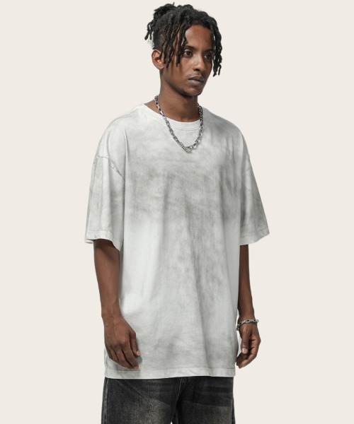Ressaca（レサーカ）の「オーバーサイズユーズド加工無地Tシャツ（Tシャツ/カットソー・メンズ・ブラック/ホワイト/ブルー/パープル/グリーン/ピンク/カーキ/グレー・M/L/XL）」の16枚目の写真