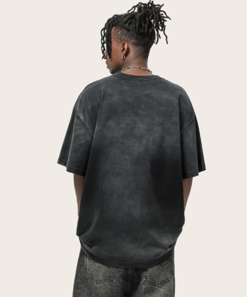 Ressaca（レサーカ）の「オーバーサイズユーズド加工無地Tシャツ（Tシャツ/カットソー・メンズ・ブラック/ホワイト/ブルー/パープル/グリーン/ピンク/カーキ/グレー・M/L/XL）」の11枚目の写真