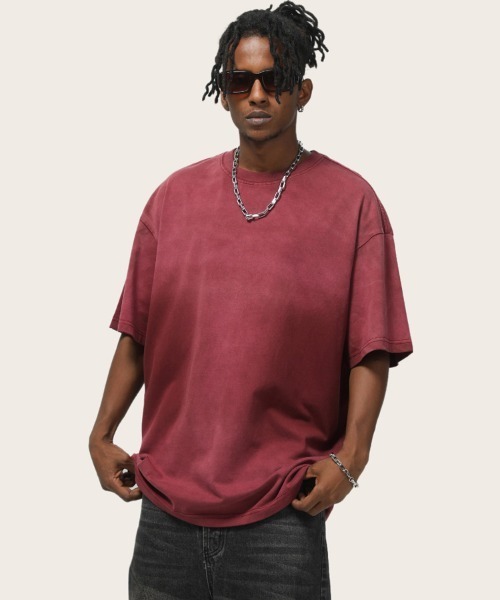 セール】オーバーサイズユーズド加工無地Tシャツ（Tシャツ