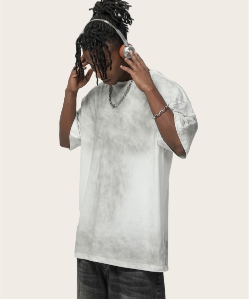 Ressaca（レサーカ）の「オーバーサイズユーズド加工無地Tシャツ（Tシャツ/カットソー・メンズ・ブラック/ホワイト/ブルー/パープル/グリーン/ピンク/カーキ/グレー・M/L/XL）」の15枚目の写真