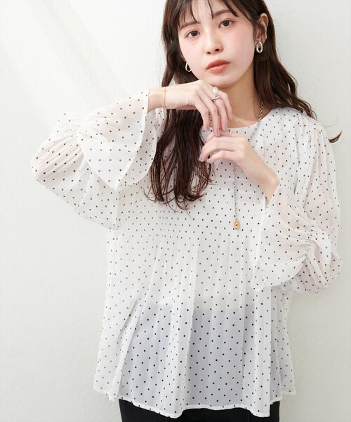 ブラウス シャツ マジョリカプリーツブラウス レディース natural couture ブラウス シャツ マジョリカプリーツブラウス