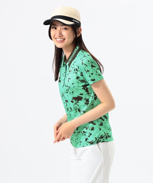 WOMEN〉ORANGE LABEL / マーブルプリント ポロシャツ