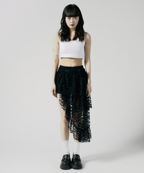 Chick（チック）の「Asymmetry Lace Skirt / アシンメトリーレーススカート（スカート・レディース・ブラック・S/M）」の9枚目の写真