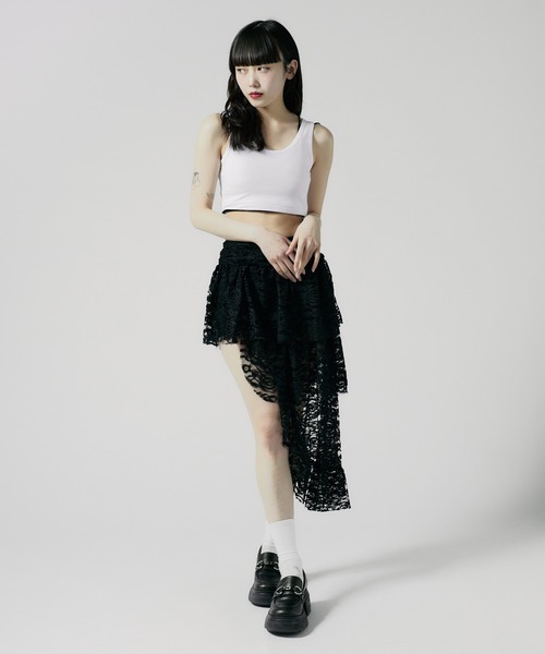 Chick（チック）の「Asymmetry Lace Skirt / アシンメトリーレーススカート（スカート・レディース・ブラック・S/M）」の10枚目の写真