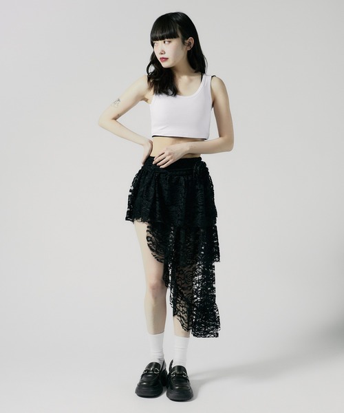 Chick（チック）の「Asymmetry Lace Skirt / アシンメトリーレーススカート（スカート・レディース・ブラック・S/M）」の11枚目の写真