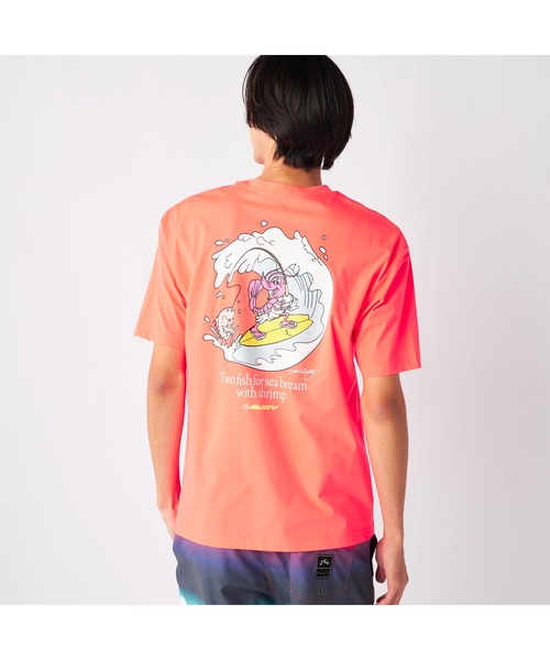 RUSTY（ラスティ）の「RUSTY ラスティ ブランド ロゴ バックプリント UVカット クルーネック 半袖 Tシャツ（Tシャツ/カットソー・メンズ・ブラック/ブルー/ホワイト/ピンク・L/LL/M）」の4枚目の写真