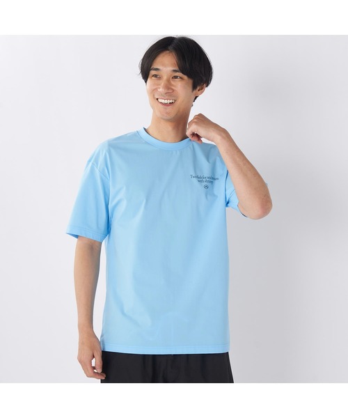 RUSTY（ラスティ）の「RUSTY ラスティ ブランド ロゴ バックプリント UVカット クルーネック 半袖 Tシャツ（Tシャツ/カットソー・メンズ・ブラック/ブルー/ホワイト/ピンク・L/LL/M）」の3枚目の写真