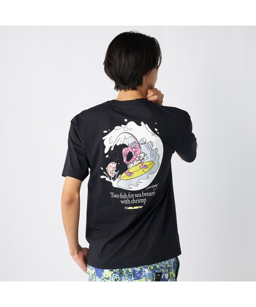 RUSTY（ラスティ）の「RUSTY ラスティ ブランド ロゴ バックプリント UVカット クルーネック 半袖 Tシャツ（Tシャツ/カットソー・メンズ・ブラック/ブルー/ホワイト/ピンク・L/LL/M）」の14枚目の写真