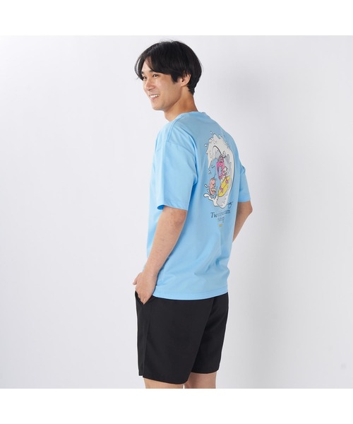 RUSTY（ラスティ）の「RUSTY ラスティ ブランド ロゴ バックプリント UVカット クルーネック 半袖 Tシャツ（Tシャツ/カットソー・メンズ・ブラック/ブルー/ホワイト/ピンク・L/LL/M）」の22枚目の写真