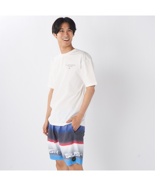 RUSTY（ラスティ）の「RUSTY ラスティ ブランド ロゴ バックプリント UVカット クルーネック 半袖 Tシャツ（Tシャツ/カットソー・メンズ・ブラック/ブルー/ホワイト/ピンク・L/LL/M）」の7枚目の写真