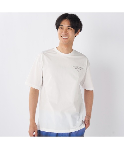 RUSTY（ラスティ）の「RUSTY ラスティ ブランド ロゴ バックプリント UVカット クルーネック 半袖 Tシャツ（Tシャツ/カットソー・メンズ・ブラック/ブルー/ホワイト/ピンク・L/LL/M）」の6枚目の写真
