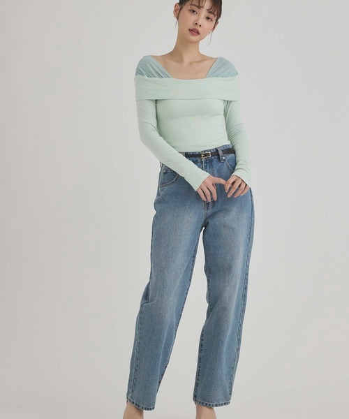 fifth(フィフス)の「オフショルチュールドッキングトップス(Tシャツ/カットソー・レディース・ミント/アイボリー・M)」の14枚目の写真