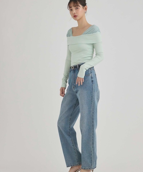 fifth(フィフス)の「オフショルチュールドッキングトップス(Tシャツ/カットソー・レディース・ミント/アイボリー・M)」の15枚目の写真