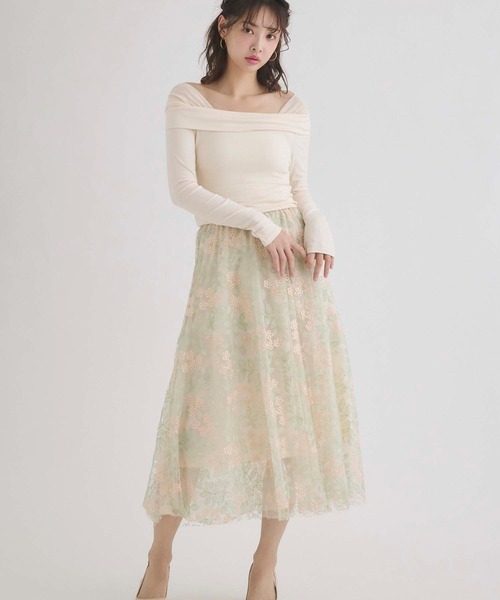 fifth(フィフス)の「オフショルチュールドッキングトップス(Tシャツ/カットソー・レディース・ミント/アイボリー・M)」の7枚目の写真