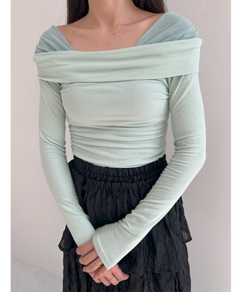 fifth(フィフス)の「オフショルチュールドッキングトップス(Tシャツ/カットソー・レディース・ミント/アイボリー・M)」の18枚目の写真