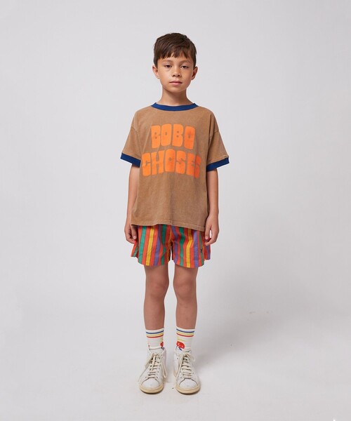 BOBO CHOSES(ボボショーズ)の「BOBO CHOSES / キッズ リンガー Tシャツ 2025SS(2~9才)(Tシャツ/カットソー・キッズ・ブラウン・2-3Y/4-5Y/6-7y/8-9y)」の2枚目の写真