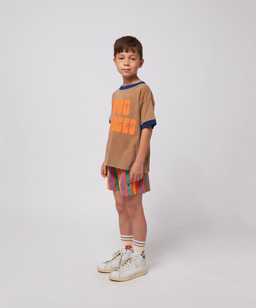 BOBO CHOSES(ボボショーズ)の「BOBO CHOSES / キッズ リンガー Tシャツ 2025SS(2~9才)(Tシャツ/カットソー・キッズ・ブラウン・2-3Y/4-5Y/6-7y/8-9y)」の3枚目の写真
