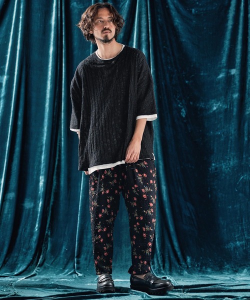ANGENEHM（アンゲネーム）の「mt9526-Sheer fabric real layered oversized T-shirt Tシャツ（Tシャツ/カットソー・メンズ・ブラック×ホワイト/ブラウン系その他・S/M/L）」の6枚目の写真
