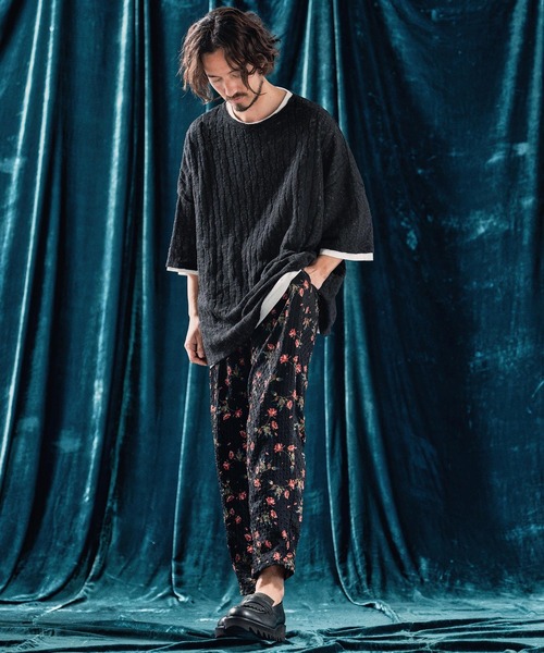 ANGENEHM（アンゲネーム）の「mt9526-Sheer fabric real layered oversized T-shirt Tシャツ（Tシャツ/カットソー・メンズ・ブラック×ホワイト/ブラウン系その他・S/M/L）」の8枚目の写真