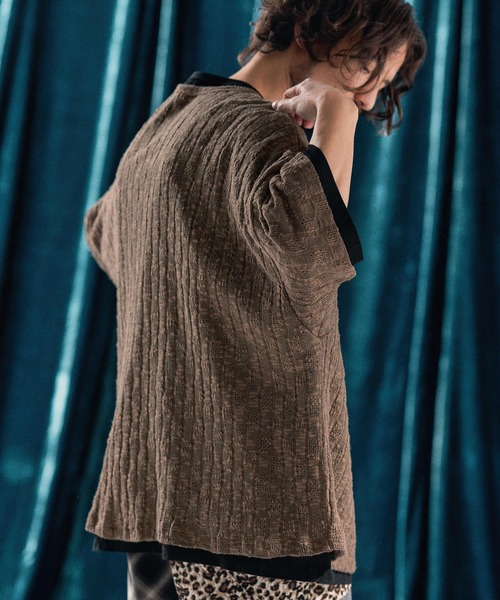 ANGENEHM（アンゲネーム）の「mt9526-Sheer fabric real layered oversized T-shirt Tシャツ（Tシャツ/カットソー・メンズ・ブラック×ホワイト/ブラウン系その他・S/M/L）」の10枚目の写真