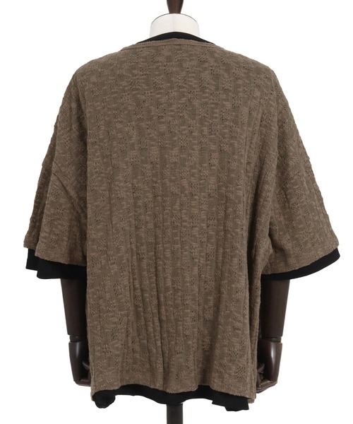 ANGENEHM（アンゲネーム）の「mt9526-Sheer fabric real layered oversized T-shirt Tシャツ（Tシャツ/カットソー・メンズ・ブラック×ホワイト/ブラウン系その他・S/M/L）」の15枚目の写真