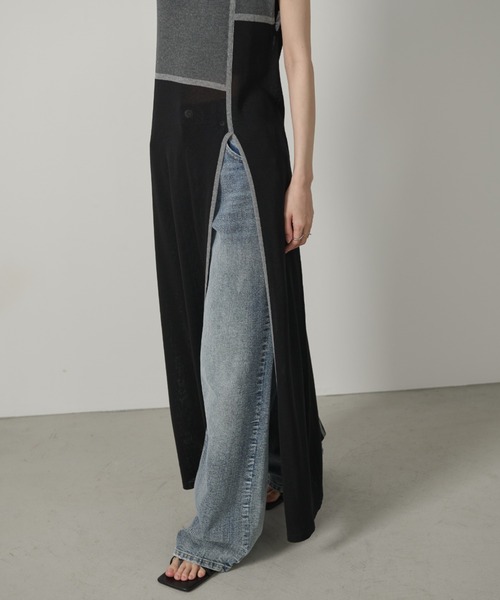 AIC.（エーアイシー）の「ディープスリットシアーニットワンピース（ワンピース・レディース・ブラウン/ブラック・FREE）」の17枚目の写真