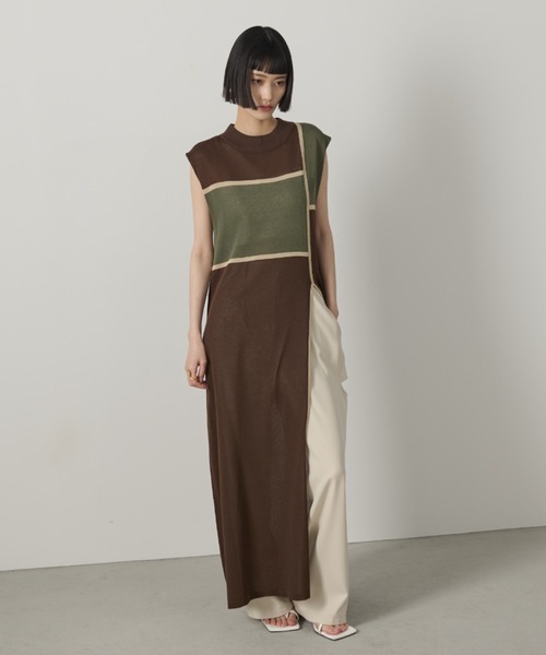 AIC.（エーアイシー）の「ディープスリットシアーニットワンピース（ワンピース・レディース・ブラウン/ブラック・FREE）」の20枚目の写真