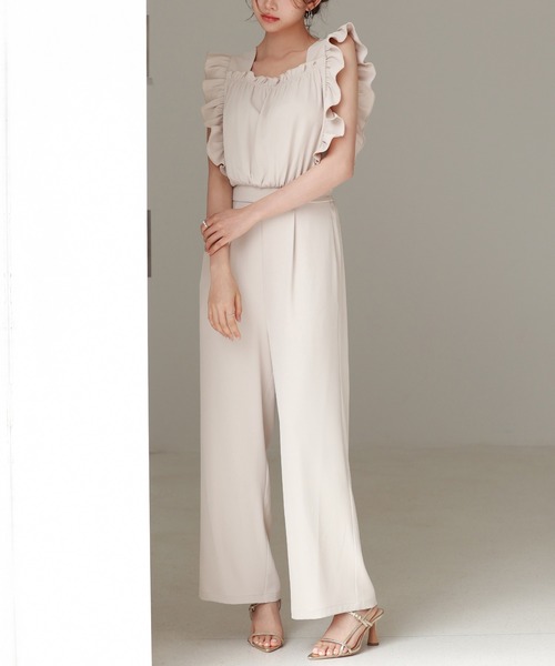 SAISON DE PAPILLON(セゾンドパピヨン)の「可愛さ満点フリルオールインワン(サロペット/オーバーオール・レディース・ベージュ/ブラック・S/M/L)」の19枚目の写真