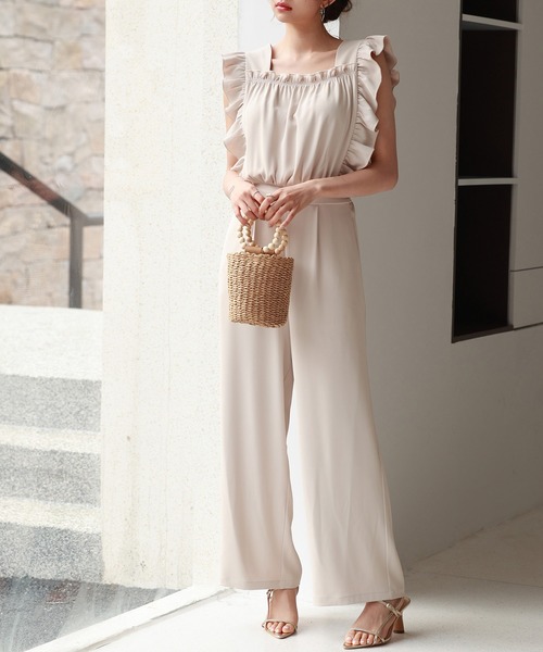 SAISON DE PAPILLON(セゾンドパピヨン)の「可愛さ満点フリルオールインワン(サロペット/オーバーオール・レディース・ベージュ/ブラック・S/M/L)」の21枚目の写真