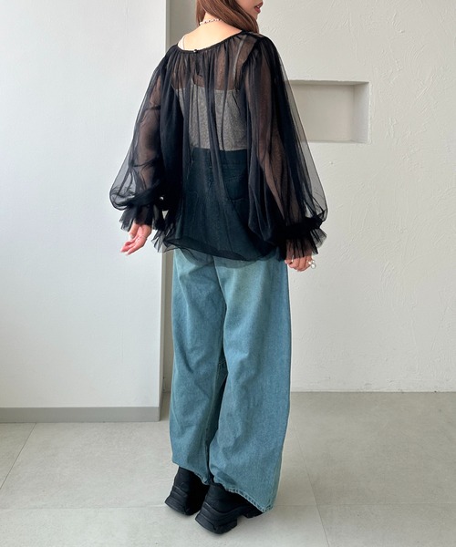 poi ポィ　チュールトップス　シアートップス Tulle top naminami | PoI