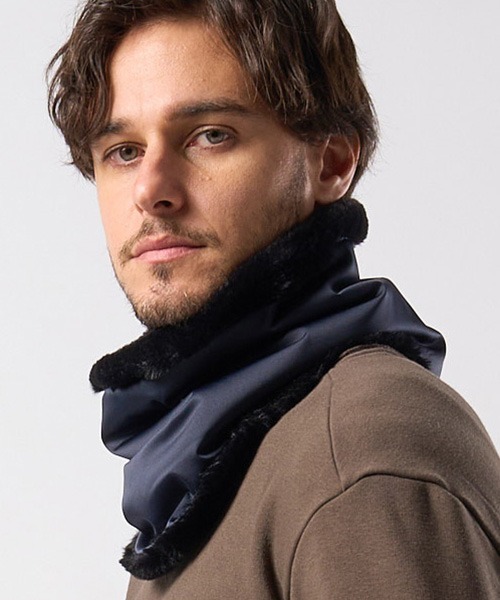 wjk(ダヴルジェイケイ)の「mko12778-combi neck warmer ネックウォーマー(ネックウォーマー/スヌード・メンズ・ネイビー/ブラック・FREE)」の18枚目の写真