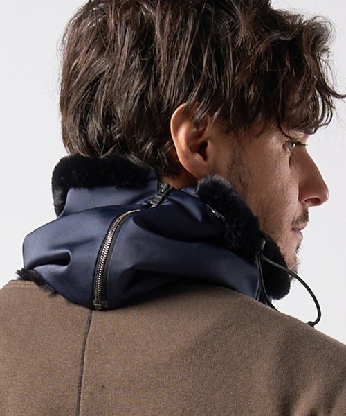 wjk(ダヴルジェイケイ)の「mko12778-combi neck warmer ネックウォーマー(ネックウォーマー/スヌード・メンズ・ネイビー/ブラック・FREE)」の16枚目の写真