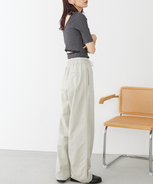 Auntie Rosa Holiday(アンティローザホリデー)の「ボーダーテレコバックスリットトップス(Tシャツ/カットソー・レディース・ブラック/オフホワイト・FREE)」の12枚目の写真