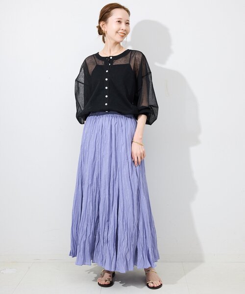 新品 SLOBE IÉNA シャイニー シルバー フレアロングスカート 現行品 シャイニースカート（その他スカート）｜SLOBE IENA（スローブ