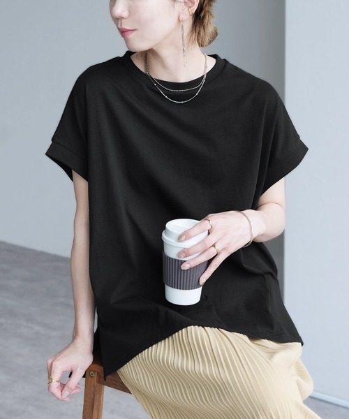 reca(レカ)の「【接触冷感】フレンチスリーブプルオーバー(Tシャツ/カットソー・レディース・ブラック/アイボリー/アクア/チャコールグレー・M)」の22枚目の写真
