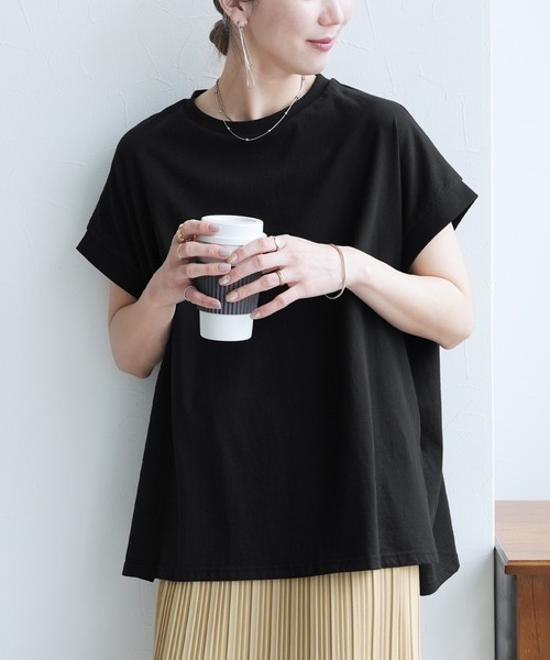 reca(レカ)の「【接触冷感】フレンチスリーブプルオーバー(Tシャツ/カットソー・レディース・ブラック/アイボリー/アクア/チャコールグレー・M)」の21枚目の写真