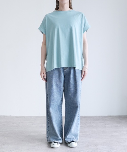 reca(レカ)の「【接触冷感】フレンチスリーブプルオーバー(Tシャツ/カットソー・レディース・ブラック/アイボリー/アクア/チャコールグレー・M)」の12枚目の写真