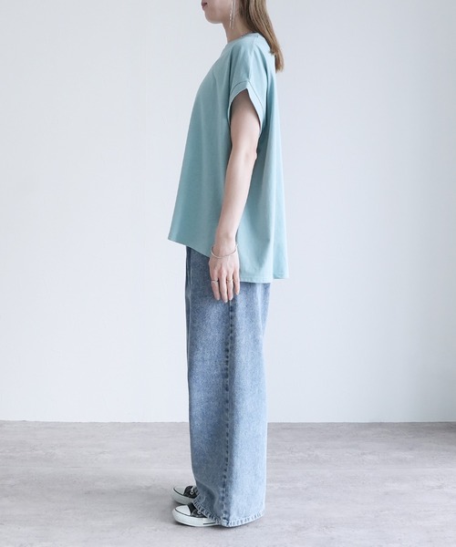 reca(レカ)の「【接触冷感】フレンチスリーブプルオーバー(Tシャツ/カットソー・レディース・ブラック/アイボリー/アクア/チャコールグレー・M)」の11枚目の写真