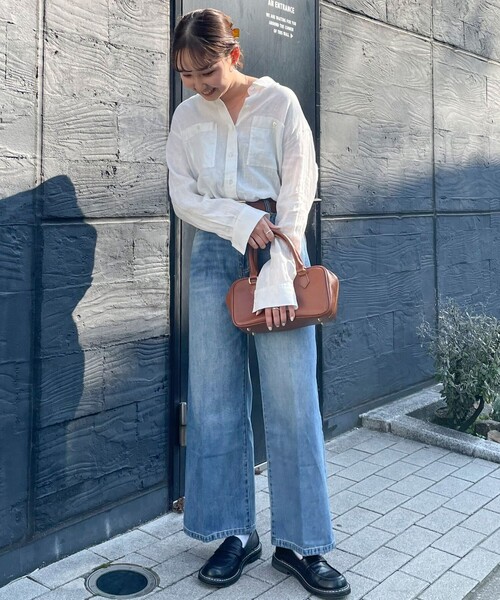 fredy emue（フレディエミュ）の「LINEN100クロップドシャツ（シャツ/ブラウス・レディース・オフホワイト/ブルー系その他/ベビーピンク/イエロー系その他/ネイビー・38）」の22枚目の写真