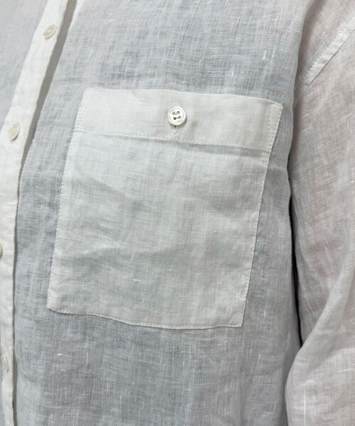 fredy emue（フレディエミュ）の「LINEN100クロップドシャツ（シャツ/ブラウス・レディース・オフホワイト/ブルー系その他/ベビーピンク/イエロー系その他/ネイビー・38）」の10枚目の写真