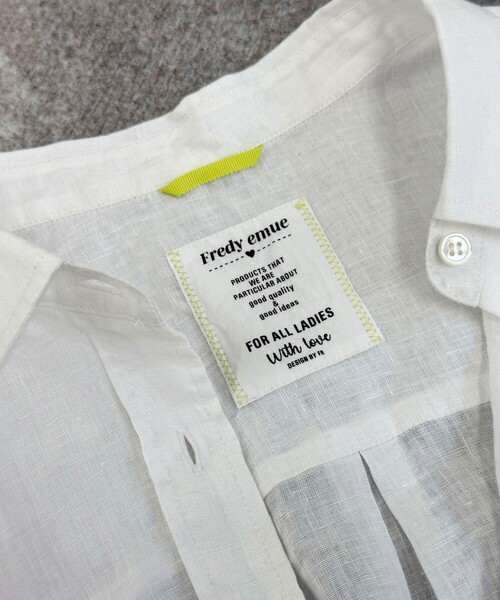 fredy emue（フレディエミュ）の「LINEN100クロップドシャツ（シャツ/ブラウス・レディース・オフホワイト/ブルー系その他/ベビーピンク/イエロー系その他/ネイビー・38）」の13枚目の写真