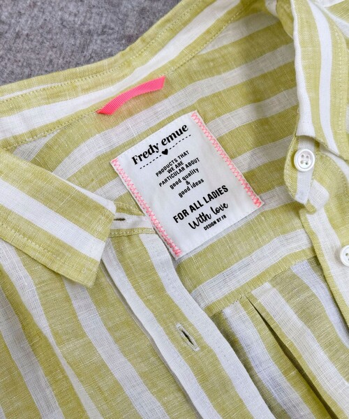 fredy emue（フレディエミュ）の「LINEN100クロップドシャツ（シャツ/ブラウス・レディース・オフホワイト/ブルー系その他/ベビーピンク/イエロー系その他/ネイビー・38）」の14枚目の写真