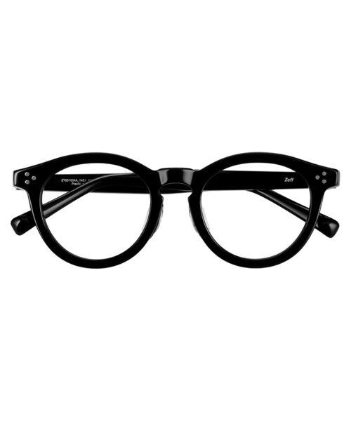 Zoff ゾフ 眼鏡 メガネ ブラック ボストン 黒縁 ラウンド 軽量 黒 ラウンドフレーム メガネ