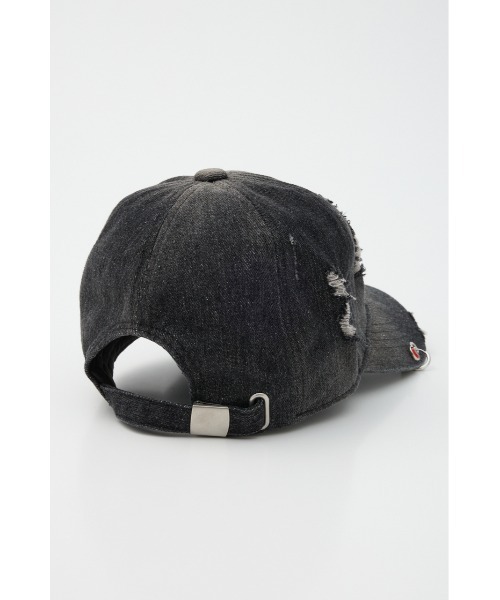 SLY（スライ）の「DAMAGE PIERCE CAP ダメージ ピアス キャップ（キャップ・レディース・ブラック/ネイビー・FREE）」の6枚目の写真
