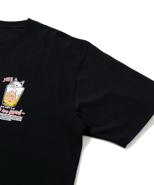 go slow caravan（ゴースローキャラバン）の「RAY綿 猫と麦酒TEE～麦酒風呂2～（Tシャツ/カットソー・メンズ・ホワイト/ブラック・X-LARGE/LARGE/MEDIUM/SMALL）」の9枚目の写真
