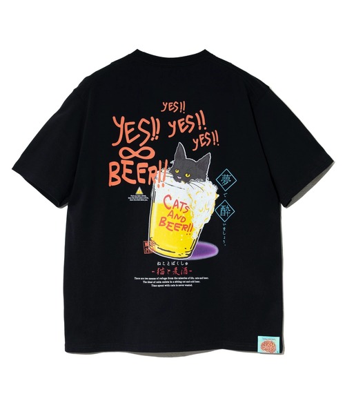 go slow caravan（ゴースローキャラバン）の「RAY綿 猫と麦酒TEE～麦酒風呂2～（Tシャツ/カットソー・メンズ・ホワイト/ブラック・X-LARGE/LARGE/MEDIUM/SMALL）」の12枚目の写真